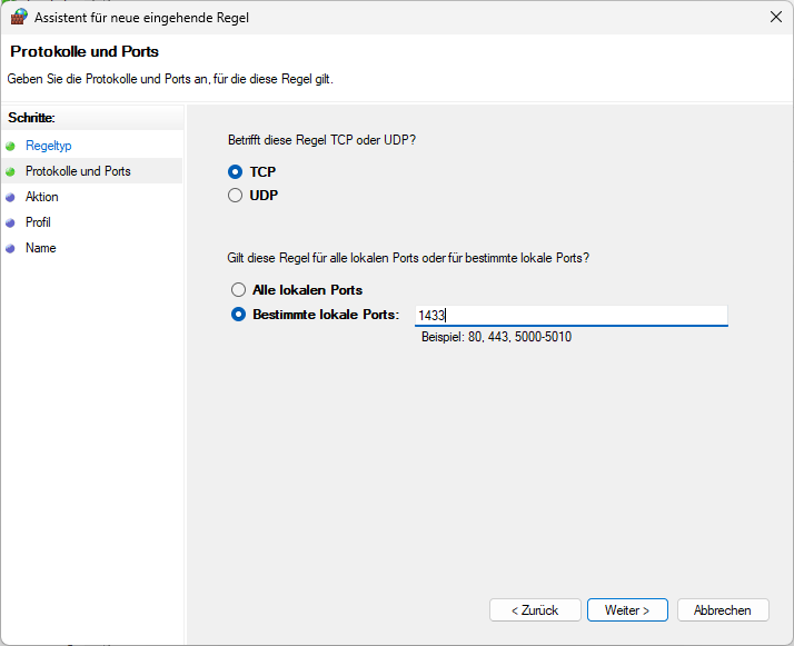 TCP Port 1433