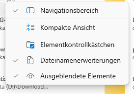 Dateiendungen anzeigen