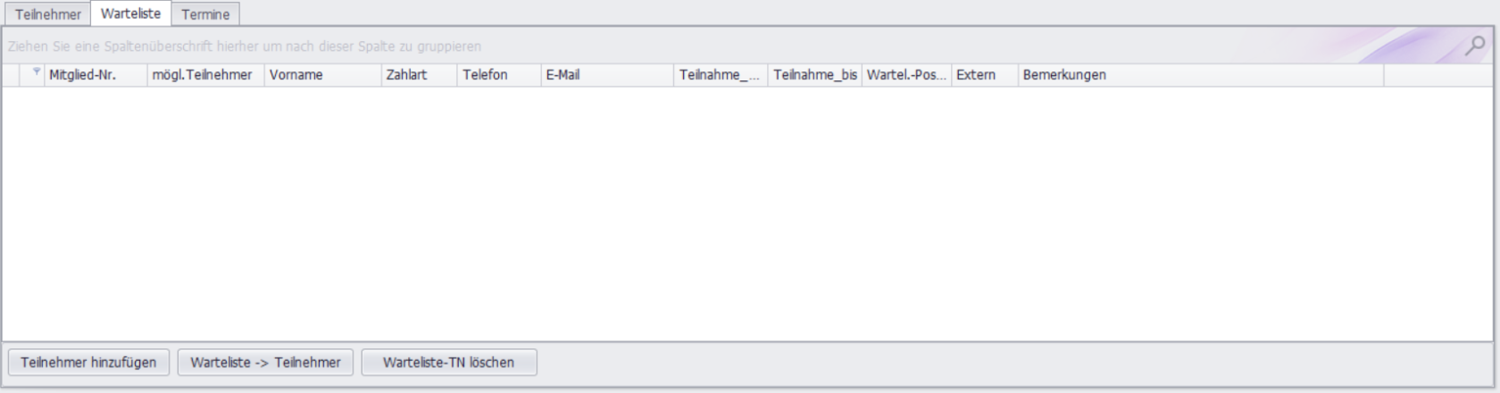 Warteliste Screenshot