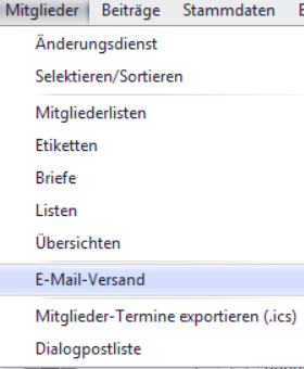 Mitglieder → E-Mail-Versand
