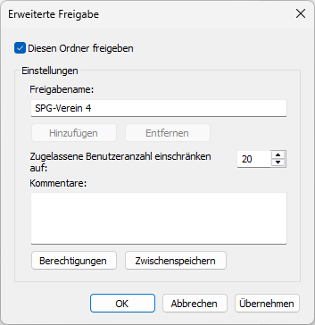 Ordnerfreigabe 2