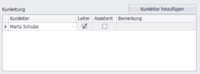 Kursleitung Screenshot