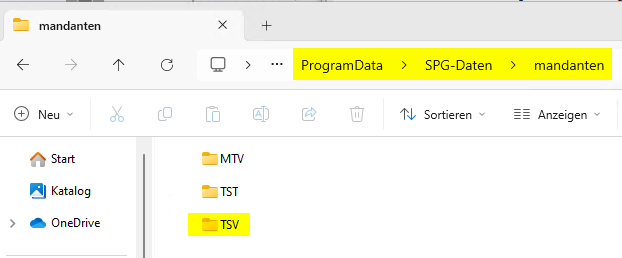 Datenpfad Ordner