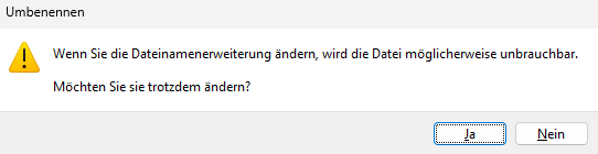 Umbenennung bestätigen