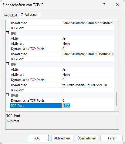 TCP-Port einstellen