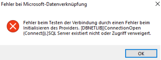 Fehlermeldung Firewall