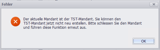 Meldung bei geladenem TST