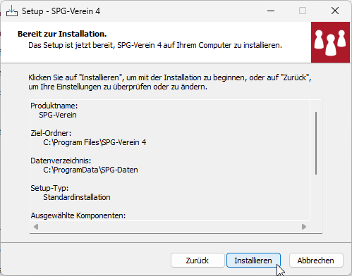 Installation abgeschlossen