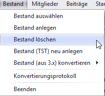 Löschen des Bestands