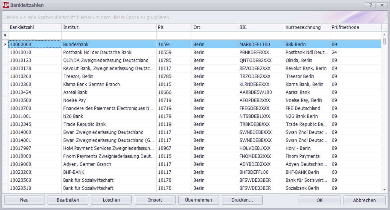 Screenshot Importdialog