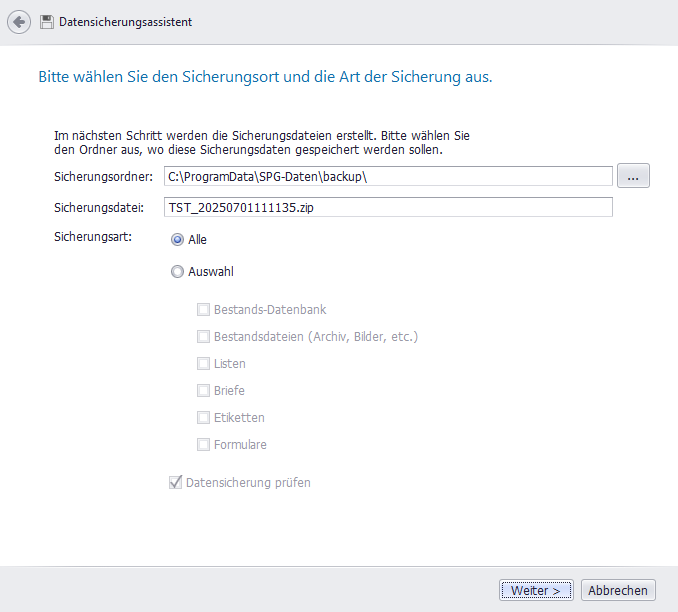 Datensicherung